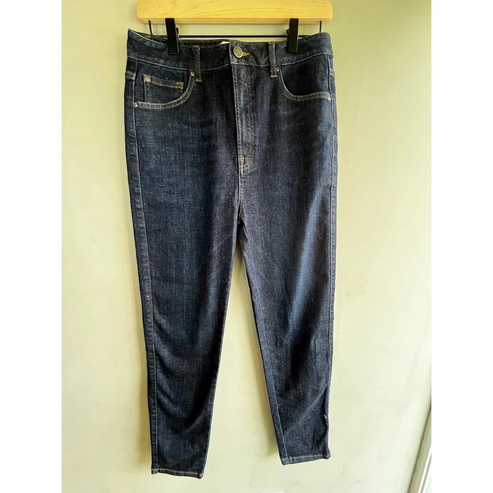 Sene Custom Women's Dark Wash Denim High Rise Slim Fit Jeans Casual Style 30